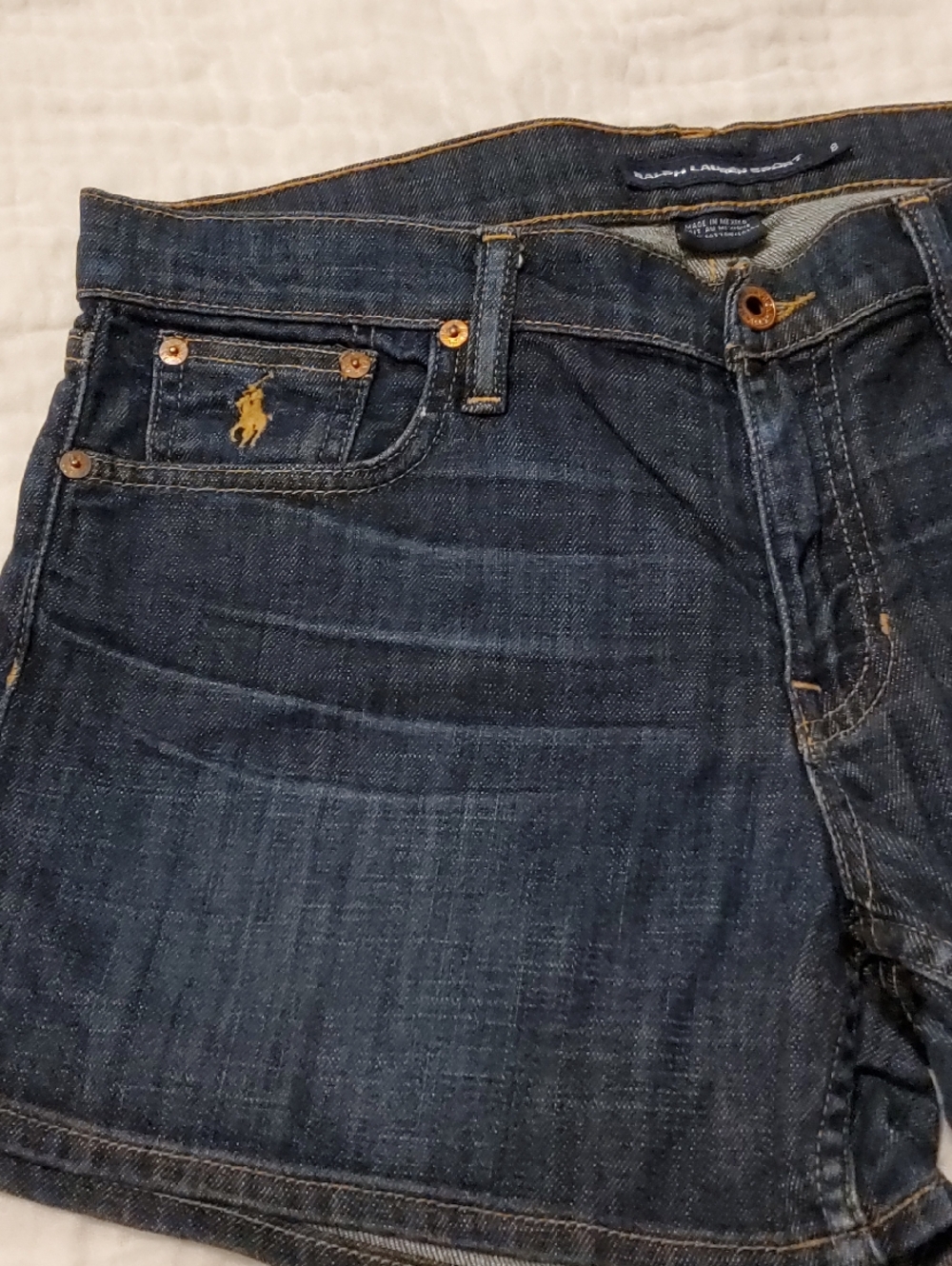 Ralph Lauren Men’s Indigo Straight Denim Jeans with Gold Logo
